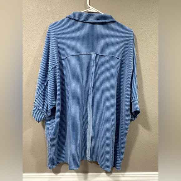 NWT Bibi Rib Buttoned Collared Top - Picture 6 of 7